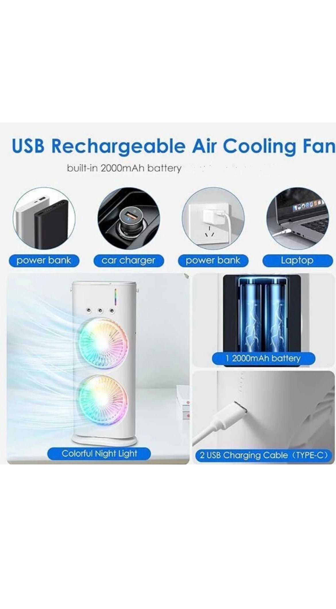 Arctic Dual Fan Air Cooler with Mist Spray – Portable Mini AC for Instant Cooling ❄️”