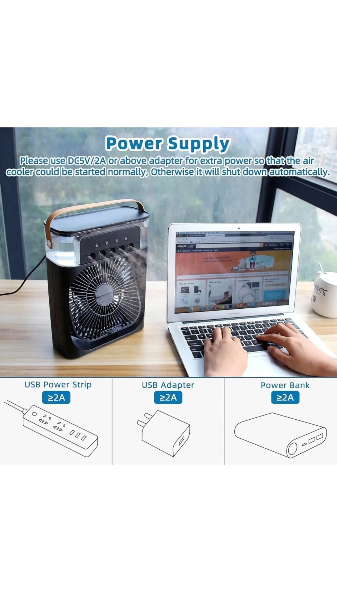 Portable Mini Air Cooler Fan – USB Rechargeable Personal AC for Summer ❄️