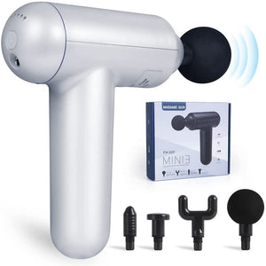 Mini Portable Deep Tissue Massage Gun – Rechargeable Muscle Relaxation Massager with 4 Heads