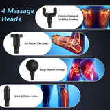 Mini Portable Deep Tissue Massage Gun – Rechargeable Muscle Relaxation Massager with 4 Heads