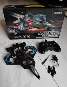 Remote Control Flying Fighter Drone Toy for Kids & Adults | 360° Stunt RC Aircraft with LED Lights