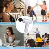 Mini Portable Deep Tissue Massage Gun – Rechargeable Muscle Relaxation Massager with 4 Heads