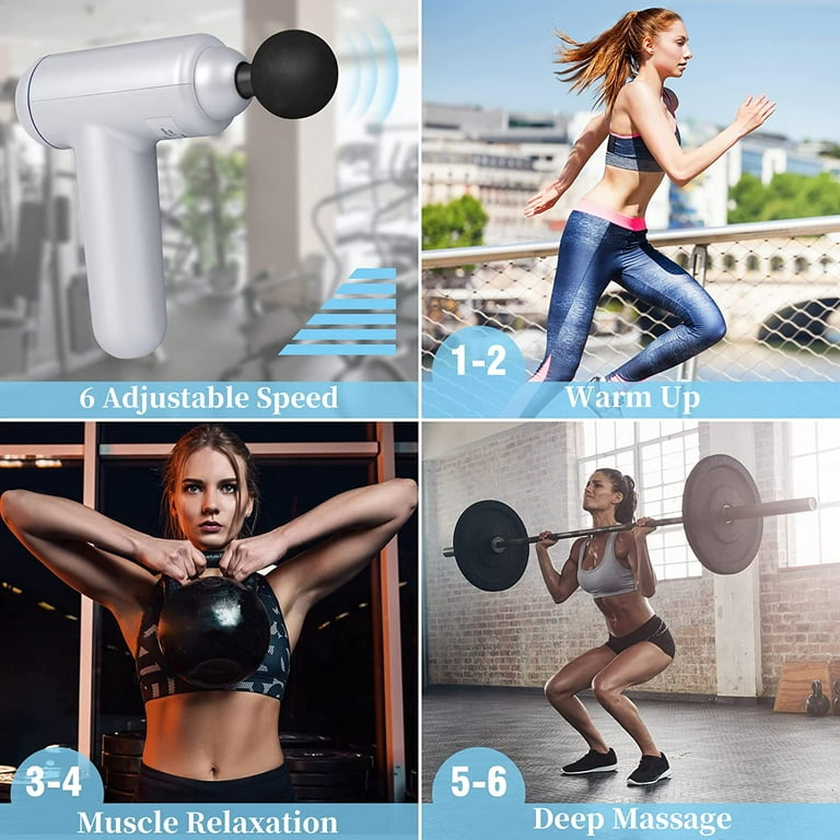 Mini Portable Deep Tissue Massage Gun – Rechargeable Muscle Relaxation Massager with 4 Heads