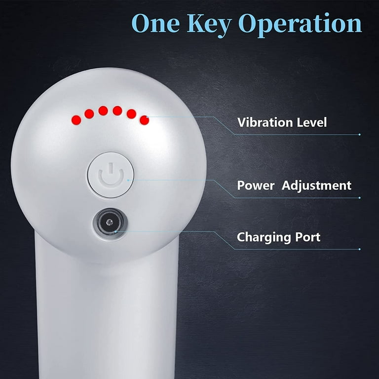 Mini Portable Deep Tissue Massage Gun – Rechargeable Muscle Relaxation Massager with 4 Heads