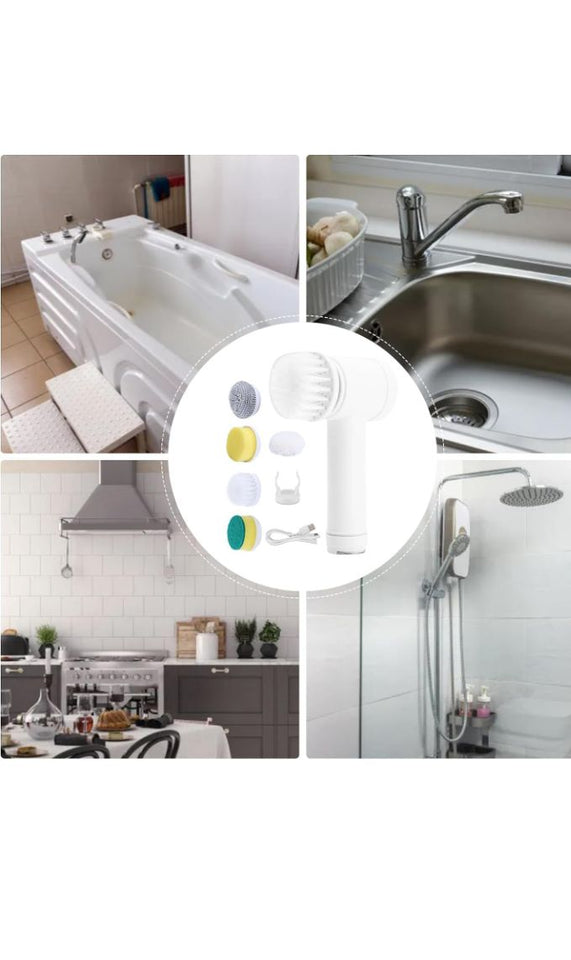 3-in-1 Rechargeable Electric Cleaning Brush – Waterproof Multi-Purpose Scrubber for Kitchen, Bathroom & Home Cleaning